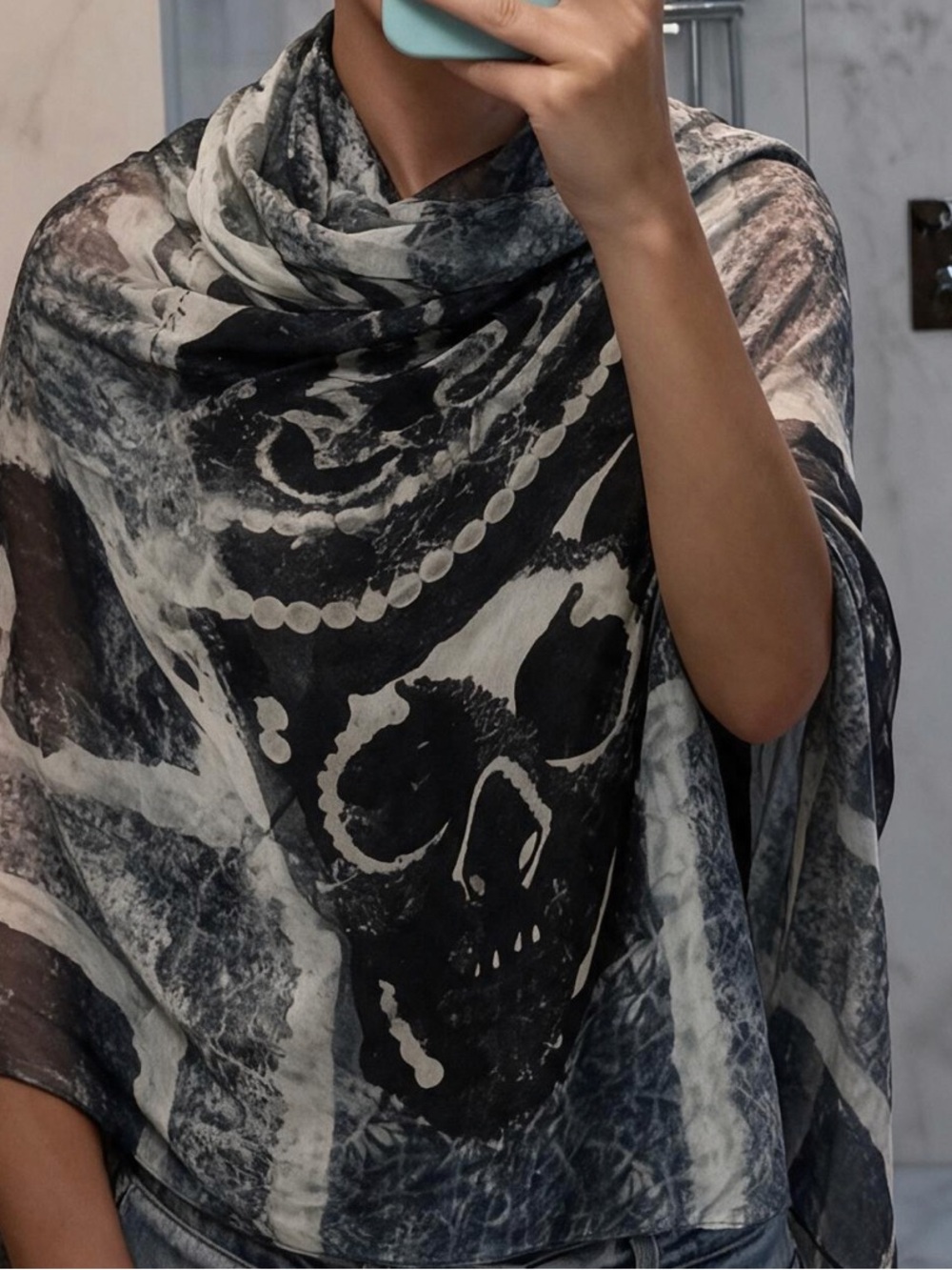 Rare Archive Alexander McQueen "God Save McQueen" Union Jack Skull Scarf